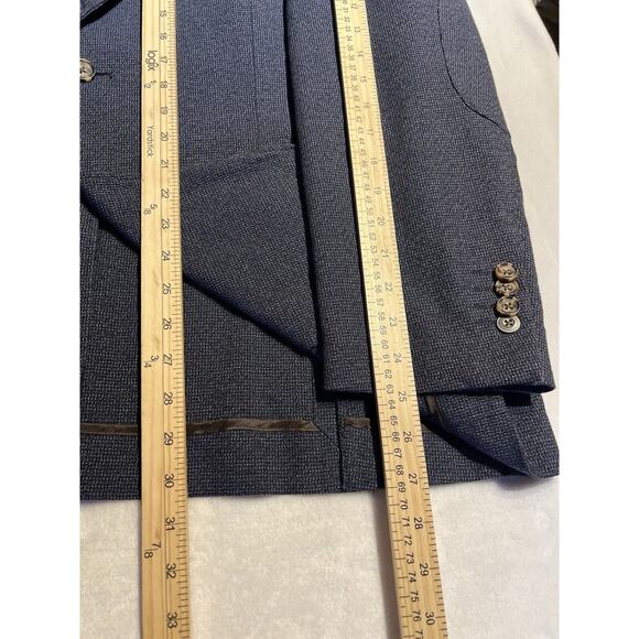 Joseph Abboud 46R XXL Unstructured Blue Casual Denim Look Sport Jacket Stretch - Picture 13 of 15